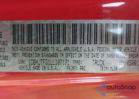 2020 Jeep Gladiator Overland 4X4 from USA, damaged, VIN 1C6HJTFG1LL107171